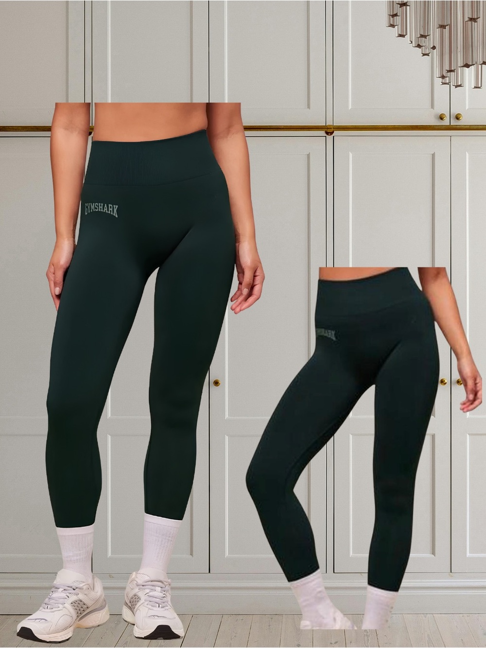 Gymshark Everyday Seamless Graphic Leggings Darkest Teal Size L